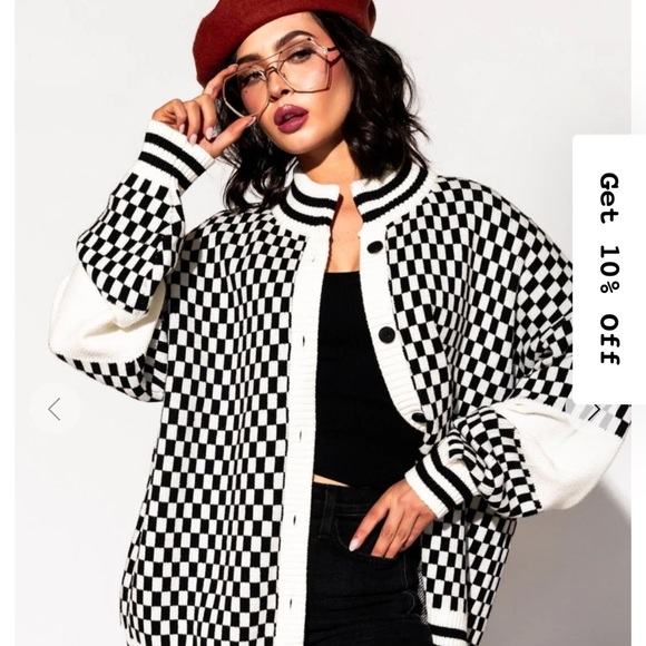Dressed in LALA Sweaters - Dressed in Lala black checked cardigan